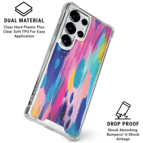 Pink Sparkle Brush Stroke by Etta Vee Galaxy S25 Ultra Clear Case